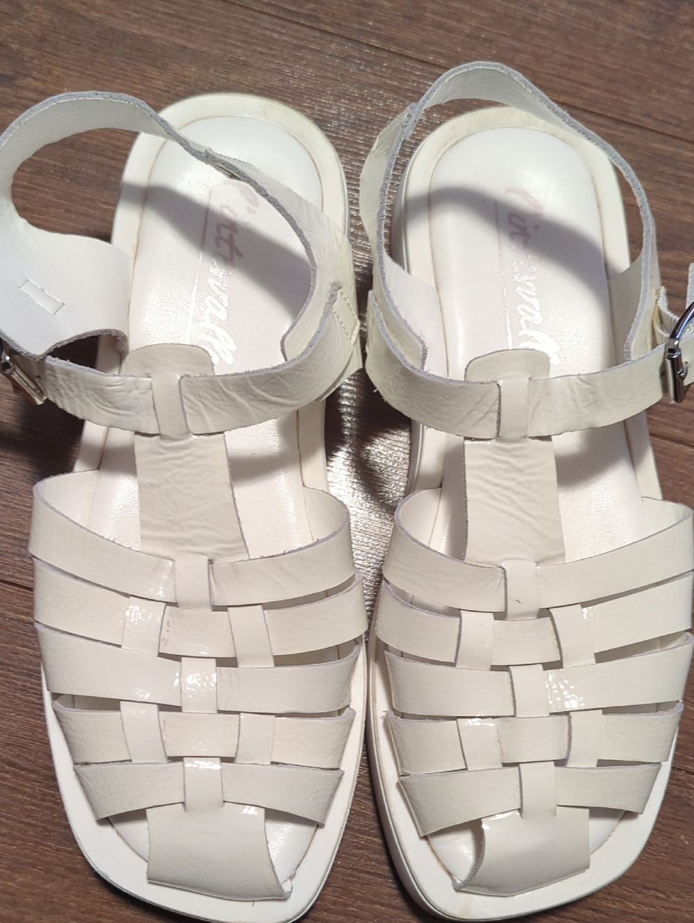 L'intervalle Women's White Fisherman Leather Sandals - - Picture 3 of 9